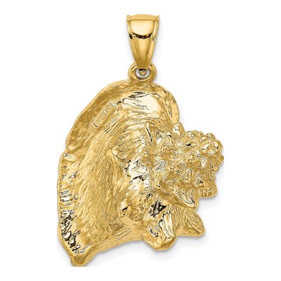 14K Yellow Gold 3-D Enamel Conch Shell Charm – view 4