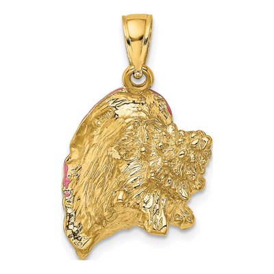 14K Yellow Gold 3-D Enamel Conch Shell Charm – view 3