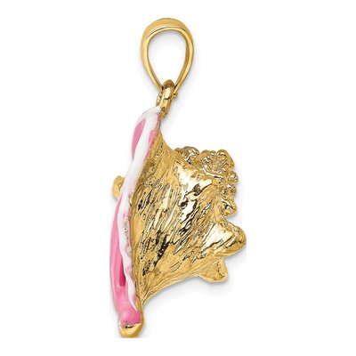 14K Yellow Gold 3-D Enamel Conch Shell Charm – view 5