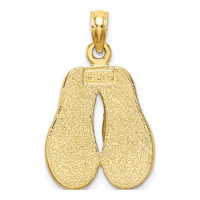 14K Yellow Gold Pink Enamel Flip-Flop Pendant – view 5