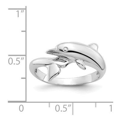 14K White Gold Dolphin Bypass Ring – view 4