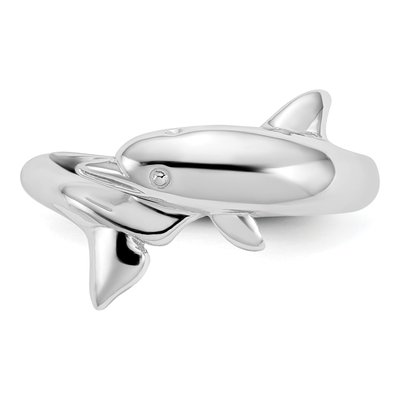 14K White Gold Dolphin Bypass Ring – view 6