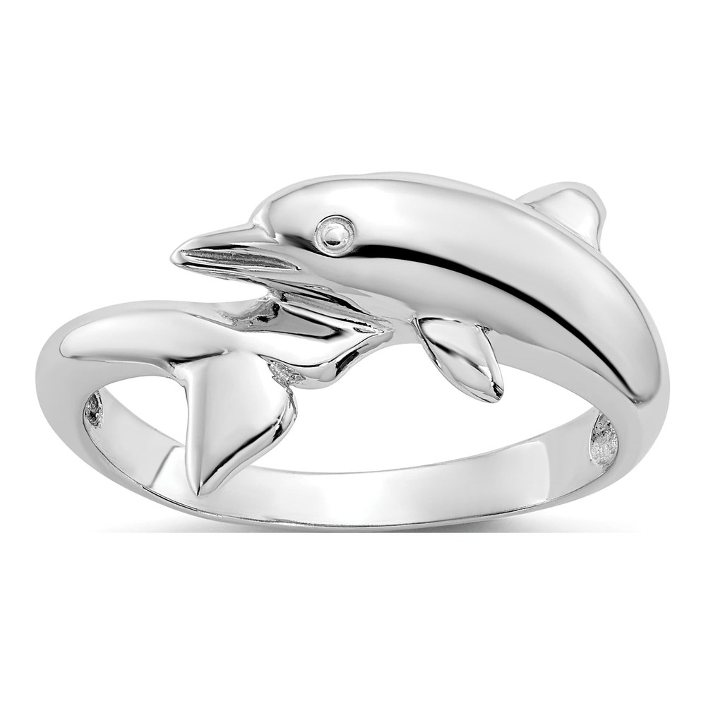 14K White Gold Dolphin Bypass Ring