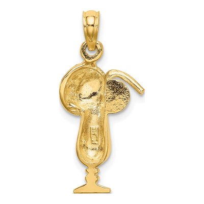 14K Yellow Gold Tropical Drink Umbrella Charm – view 4