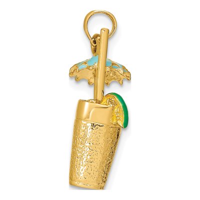 14K Yellow Gold 3-D Cocktail Drink Charm – view 3