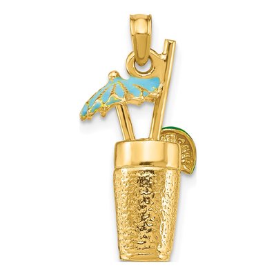 14K Yellow Gold 3-D Cocktail Drink Charm – view 4