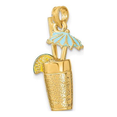 14K Yellow Gold 3-D Cocktail Drink Charm – view 5
