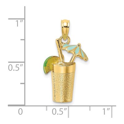 14K Yellow Gold 3-D Cocktail Drink Charm – view 6
