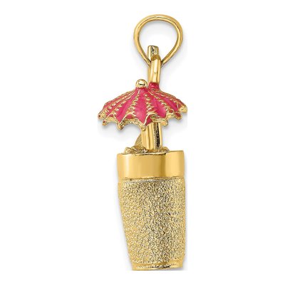 14K Yellow Gold 3-D Cocktail Drink Charm – view 3