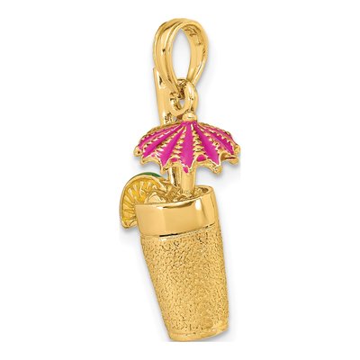 14K Yellow Gold 3-D Cocktail Drink Charm – view 5