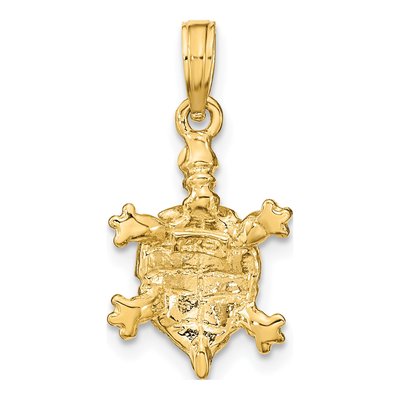 14K Yellow Gold Green Enamel Turtle Charm – view 5