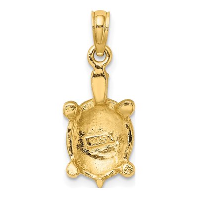 14K Yellow Gold Green Enamel Tortoise Charm – view 5