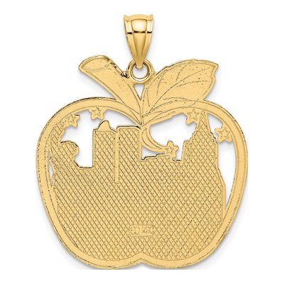 14K Yellow Gold Red Enamel NY Apple Skyline Charm – view 4