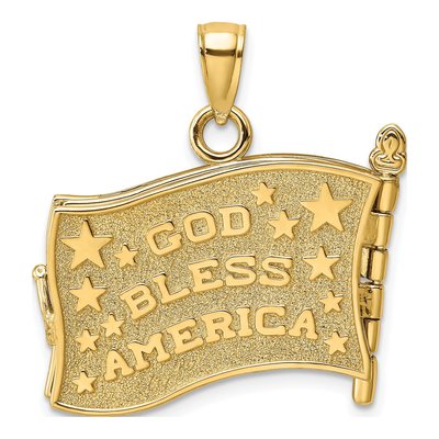 14K Yellow Gold Enameled 3-D Pledge of Allegiance Charm – view 4