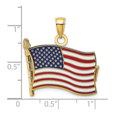 14K Yellow Gold Enameled 3-D Pledge of Allegiance Charm – view 5