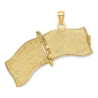 14K Yellow Gold Enameled 3-D Pledge of Allegiance Charm – view 6