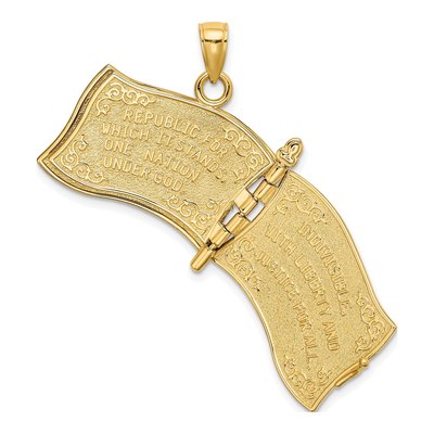 14K Yellow Gold Enameled 3-D Pledge of Allegiance Charm – view 8