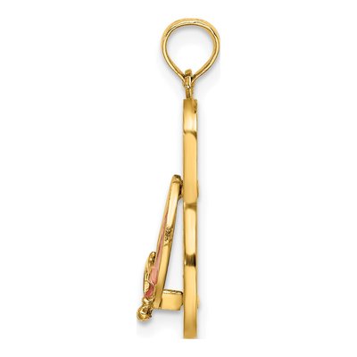 14K Yellow Gold Enamel Flip-Flop Charm – view 3