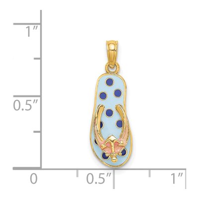 14K Yellow Gold Enamel Flip-Flop Charm – view 4