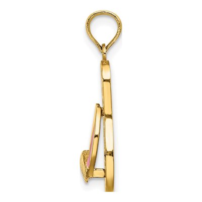 14K Yellow Gold Enamel Flip-Flop Charm – view 3