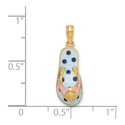 14K Yellow Gold Enamel Flip-Flop Charm – view 4