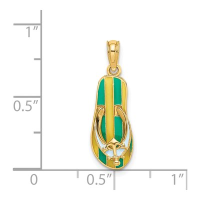 14K Yellow Gold Enamel Anchor Flip-Flop Charm – view 4