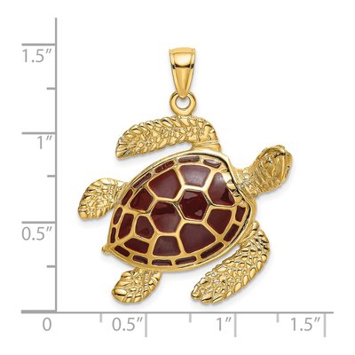 14K Yellow Gold 3-D Sea Turtle Charm – view 4