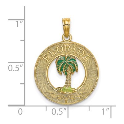 14K Yellow Gold Florida Palm Tree Charm – view 4
