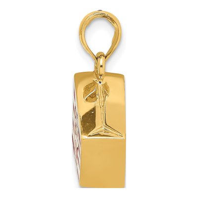 14K Yellow Gold 3-D Enamel Bag of Popcorn Charm – view 3