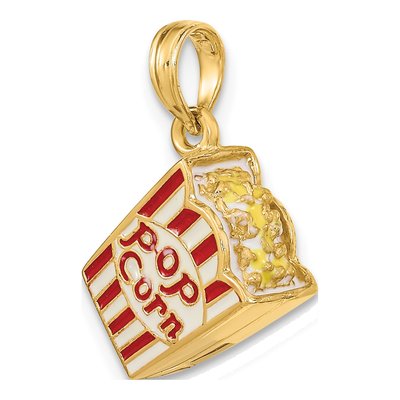 14K Yellow Gold 3-D Enamel Bag of Popcorn Charm – view 5