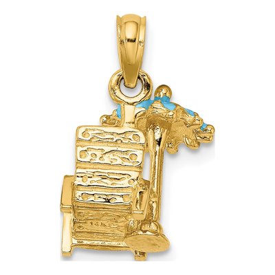 14K Yellow Gold 3D Beach Chair Charm – view 4