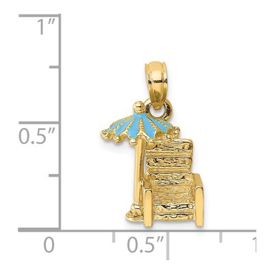 14K Yellow Gold 3D Beach Chair Charm – view 5