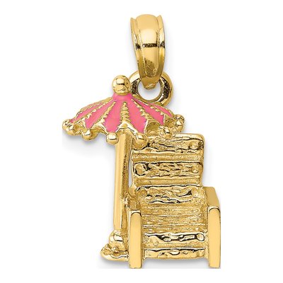 14K Yellow Gold Beach Chair Charm