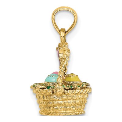 14K Yellow Gold 3-D Easter Basket Charm – view 3