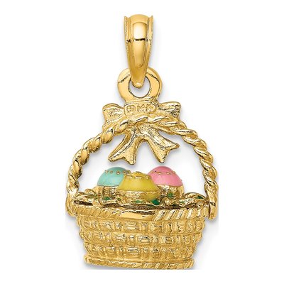 14K Yellow Gold 3-D Easter Basket Charm – view 4
