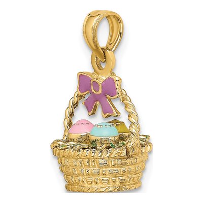 14K Yellow Gold 3-D Easter Basket Charm – view 5