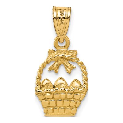14K Yellow Gold Enameled Easter Basket Pendant – view 4