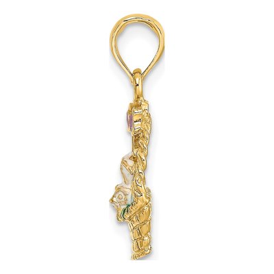 14K Yellow Gold Enameled Easter Basket Charm – view 3