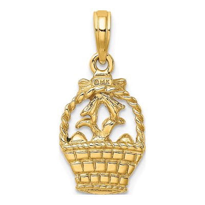 14K Yellow Gold Enameled Easter Basket Charm – view 4