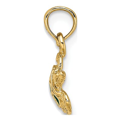 14K Yellow Gold Textured Sea Turtle Charm – view 3