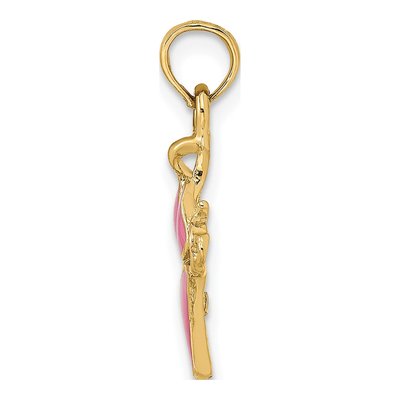 14K Yellow Gold Pink Enamel Bikini Charm – view 3