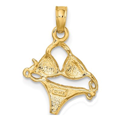 14K Yellow Gold Pink Enamel Bikini Charm – view 4