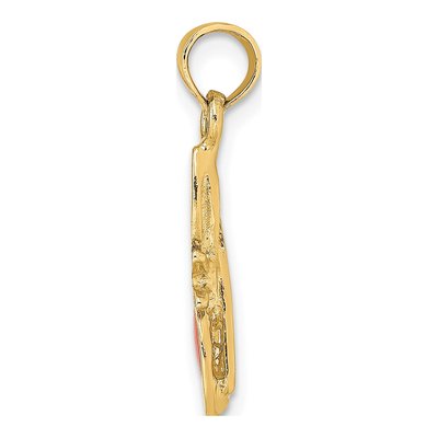 14K Yellow Gold Orange Enamel Sunglasses Charm – view 3