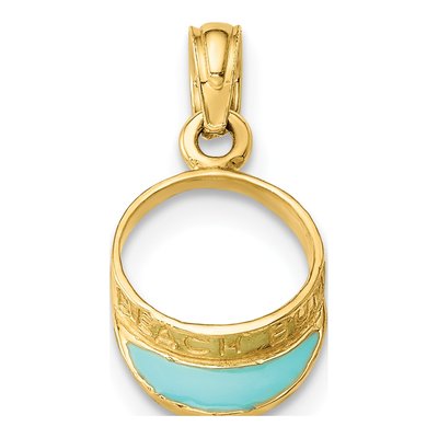 14K Yellow Gold Beach Bum Sun Visor Charm – view 5