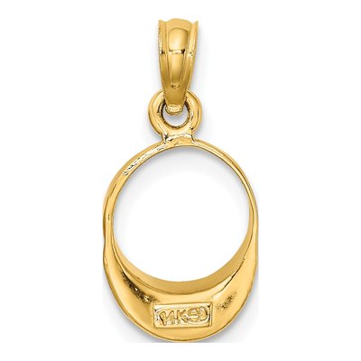 14K Yellow Gold Fuchsia Enamel Sun Visor Charm – view 4