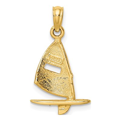 14K Yellow Gold Pink Enamel Surfboard Charm – view 4