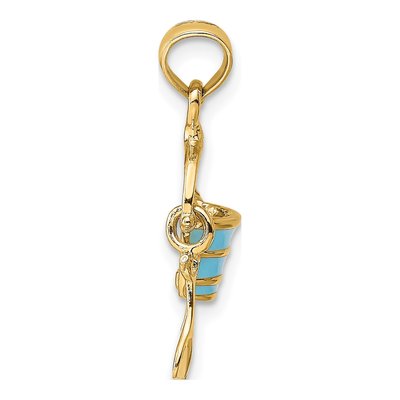 14K Yellow Gold Beach Bucket Charm – view 3