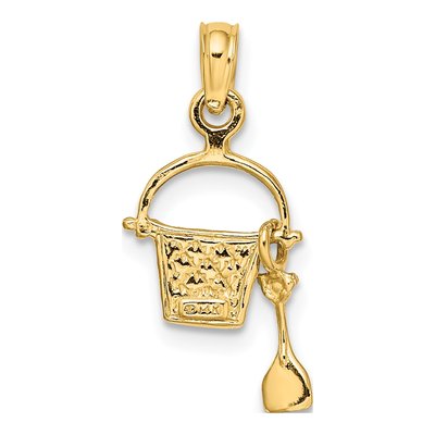 14K Yellow Gold Beach Bucket Charm – view 4