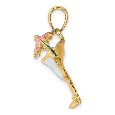14K Yellow Gold Enameled Margarita Drink Charm – view 3