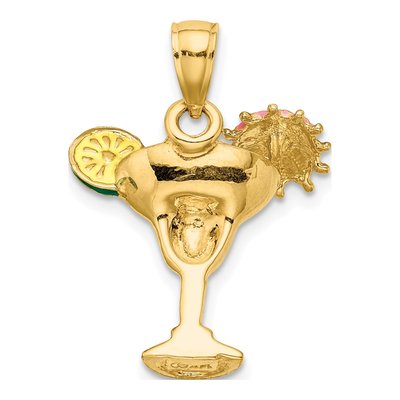 14K Yellow Gold Enameled Margarita Drink Charm – view 4
